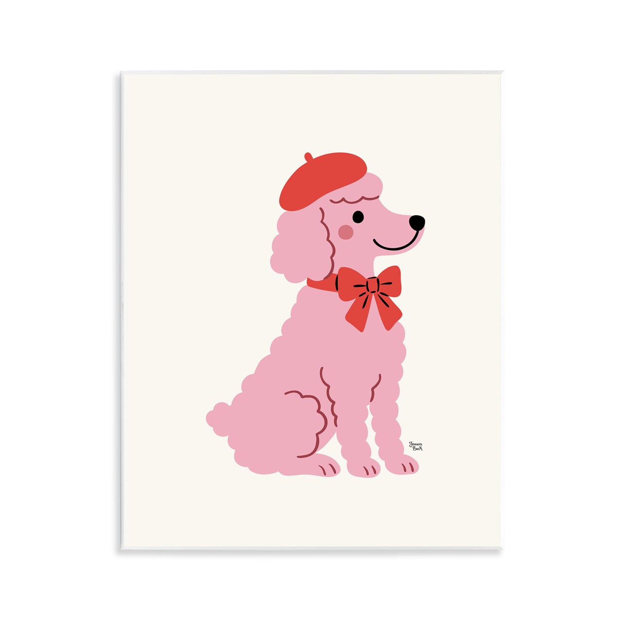 Stupell Industries French Poodle in Beret Wall Plaque, design by Jessica Beck